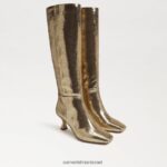 נשים הַנעָלָה Sam Edelman מגף גבוה ברכיים מכרה זהב 4XL22X822