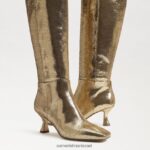 נשים הַנעָלָה Sam Edelman מגף גבוה ברכיים מכרה זהב 4XL22X822 - Image 7