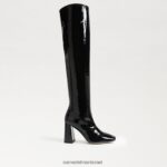 נשים הַנעָלָה Sam Edelman מגף גבוה של cosette פטנט שחור 4XL22X746 - Image 2
