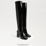 נשים הַנעָלָה Sam Edelman מגף גבוה של cosette פטנט שחור 4XL22X746