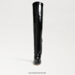 נשים הַנעָלָה Sam Edelman מגף גבוה של cosette פטנט שחור 4XL22X746 - Image 3