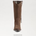 נשים הַנעָלָה Sam Edelman מגף ג'יימי ווסטרן חום זית 4XL22X852 - Image 3