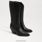 נשים הַנעָלָה Sam Edelman מגף ג'יימי ווסטרן עור שחור 4XL22X851