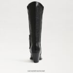 נשים הַנעָלָה Sam Edelman מגף ג'יימי ווסטרן עור שחור 4XL22X851 - Image 5