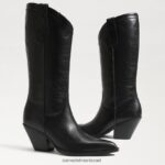 נשים הַנעָלָה Sam Edelman מגף ג'יימי ווסטרן עור שחור 4XL22X851 - Image 7