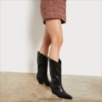 נשים הַנעָלָה Sam Edelman מגף ג'יימי ווסטרן עור שחור 4XL22X851 - Image 8