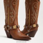 נשים הַנעָלָה Sam Edelman מגף ג'קי ווסטרן ערמון קלוי 4XL22X835 - Image 7