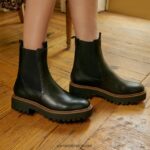 נשים הַנעָלָה Sam Edelman מגף לגונה צ'לסי עור שחור 4XL22X459 - Image 2