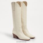 נשים הַנעָלָה Sam Edelman מגף מערבי בריטן עור שנהב מודרני 4XL22X814
