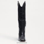 נשים הַנעָלָה Sam Edelman מגף מערבי בריטן עור שחור 4XL22X815 - Image 3