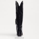 נשים הַנעָלָה Sam Edelman מגף מערבי בריטן עור שחור 4XL22X815 - Image 5
