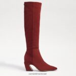 נשים הַנעָלָה Sam Edelman מגף סולמה בגובה הברך זמש לבנים 4XL22X883 - Image 2