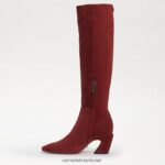 נשים הַנעָלָה Sam Edelman מגף סולמה בגובה הברך זמש לבנים 4XL22X883 - Image 4