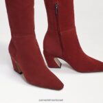 נשים הַנעָלָה Sam Edelman מגף סולמה בגובה הברך זמש לבנים 4XL22X883 - Image 7