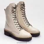 נשים הַנעָלָה Sam Edelman מגף קרבי של לנלי עור שנהב מודרני 4XL22X869