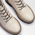 נשים הַנעָלָה Sam Edelman מגף קרבי של לנלי עור שנהב מודרני 4XL22X869 - Image 6