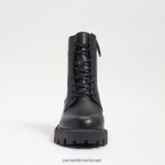 נשים הַנעָלָה Sam Edelman מגף קרבי של פלטפורמת גארט עור שחור 4XL22X626 - Image 3