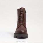 נשים הַנעָלָה Sam Edelman מגף קרבי של פלטפורמת גארט חום כהה 4XL22X627 - Image 3
