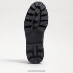 נשים הַנעָלָה Sam Edelman מגף קרבי של פלטפורמת גארט עור שחור 4XL22X626 - Image 6