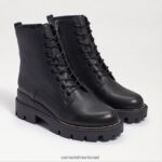 נשים הַנעָלָה Sam Edelman מגף קרבי של פלטפורמת גארט עור שחור 4XL22X626