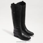 נשים הַנעָלָה Sam Edelman מגף רכיבה מעור עגל רחב penny2 עור שחור 4XL22X435