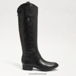 נשים הַנעָלָה Sam Edelman מגף רכיבה מעור פני עור שחור 4XL22X415 - Image 2