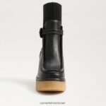 נשים הַנעָלָה Sam Edelman מגפון סידני עור שחור 4XL22X873 - Image 3