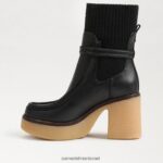 נשים הַנעָלָה Sam Edelman מגפון סידני עור שחור 4XL22X873 - Image 4