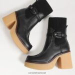 נשים הַנעָלָה Sam Edelman מגפון סידני עור שחור 4XL22X873 - Image 7