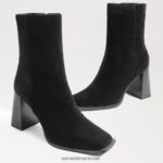 נשים הַנעָלָה Sam Edelman מגפון קרסול איבט זמש שחור 4XL22X807 - Image 7