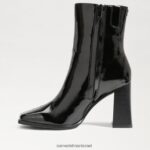 נשים הַנעָלָה Sam Edelman מגפון קרסול איבט פטנט שחור 4XL22X805 - Image 4