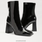 נשים הַנעָלָה Sam Edelman מגפון קרסול איבט פטנט שחור 4XL22X805 - Image 7