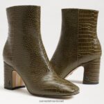 נשים הַנעָלָה Sam Edelman מגפון קרסול חום ירוק אשוח 4XL22X781 - Image 7