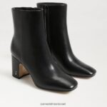 נשים הַנעָלָה Sam Edelman מגפון קרסול חום עור שחור 4XL22X784