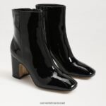 נשים הַנעָלָה Sam Edelman מגפון קרסול חום פטנט שחור 4XL22X787