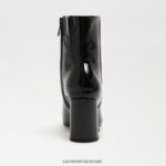 נשים הַנעָלָה Sam Edelman מגפון קרסול חום פטנט שחור 4XL22X787 - Image 5