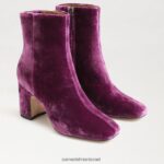 נשים הַנעָלָה Sam Edelman מגפון קרסול חום קטיפה סחלב עמוקה 4XL22X782