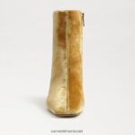 נשים הַנעָלָה Sam Edelman מגפון קרסול חום קטיפה זעפרן 4XL22X783 - Image 3