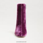 נשים הַנעָלָה Sam Edelman מגפון קרסול חום קטיפה סחלב עמוקה 4XL22X782 - Image 3