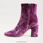 נשים הַנעָלָה Sam Edelman מגפון קרסול חום קטיפה סחלב עמוקה 4XL22X782 - Image 4