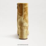 נשים הַנעָלָה Sam Edelman מגפון קרסול חום קטיפה זעפרן 4XL22X783 - Image 5