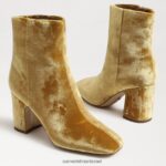 נשים הַנעָלָה Sam Edelman מגפון קרסול חום קטיפה זעפרן 4XL22X783 - Image 7