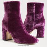 נשים הַנעָלָה Sam Edelman מגפון קרסול חום קטיפה סחלב עמוקה 4XL22X782 - Image 7