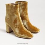 נשים הַנעָלָה Sam Edelman מגפון קרסול חום קטיפה זעפרן 4XL22X783