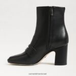 נשים הַנעָלָה Sam Edelman מגפון קרסול פננה עור שחור 4XL22X853 - Image 4