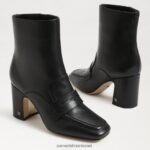 נשים הַנעָלָה Sam Edelman מגפון קרסול פננה עור שחור 4XL22X853 - Image 7
