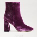 נשים הַנעָלָה Sam Edelman מגפון קרסול קודי קטיפה סחלב עמוקה 4XL22X448 - Image 2