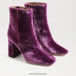 נשים הַנעָלָה Sam Edelman מגפון קרסול קודי קטיפה סחלב עמוקה 4XL22X448