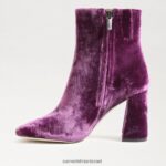 נשים הַנעָלָה Sam Edelman מגפון קרסול קודי קטיפה סחלב עמוקה 4XL22X448 - Image 4