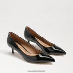 נשים הַנעָלָה Sam Edelman משאבת עקב דורי חתלתול פטנט שחור 4XL22X544